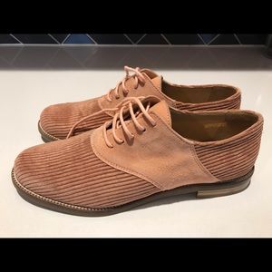 Anthropologie oxfords - corduroy blush/pink